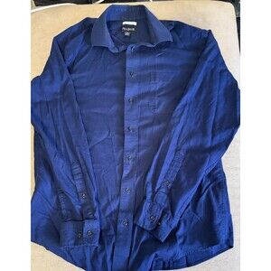 Jos A Bank Executive  Long Sleeve Cotton Dress Shirt Sz 16 1/2-34/35 Blue